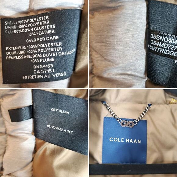 Cole Haan Light Weight puffer Down short Jacket Size Small - Picture 8 of 10
